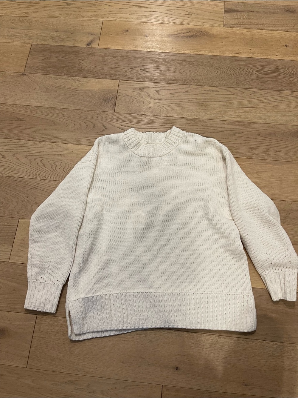 aerie Cream Crewneck Sweater - Relaxed Knit